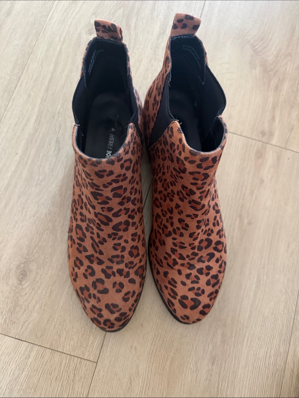 Joe Fresh Leopard Print Ankle Booties - Brown/Black